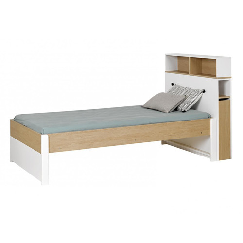 Tête de lit 90 simple NOMADE avec rangement haut - Tete de lit blanc