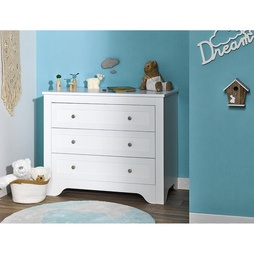Commode 3 tiroirs OCCITANE 3S. x Home  - Commode enfant blanche