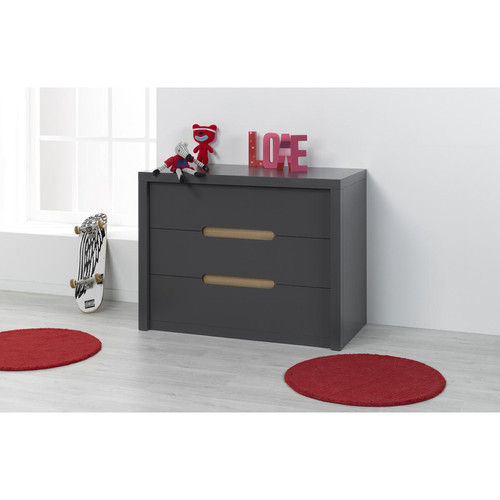Commode MILO 3 tiroirs grise 3S. x Home  - Deco meuble design scandinave
