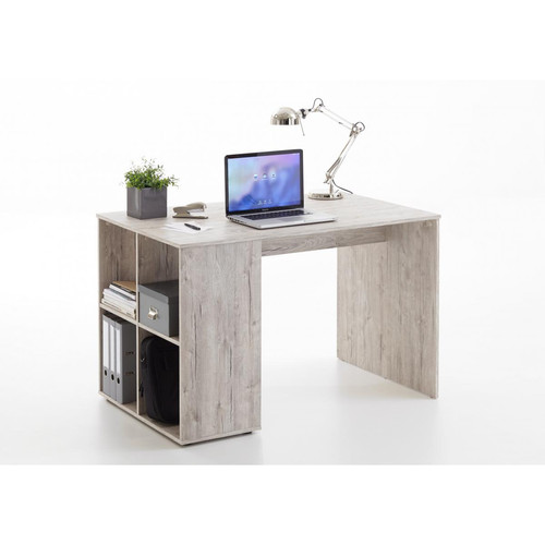 Bureau avec étagère chêne sable LAKO - Bureau design