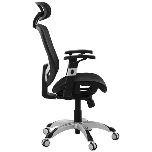Chaise de bureau tissu noir design KYLE