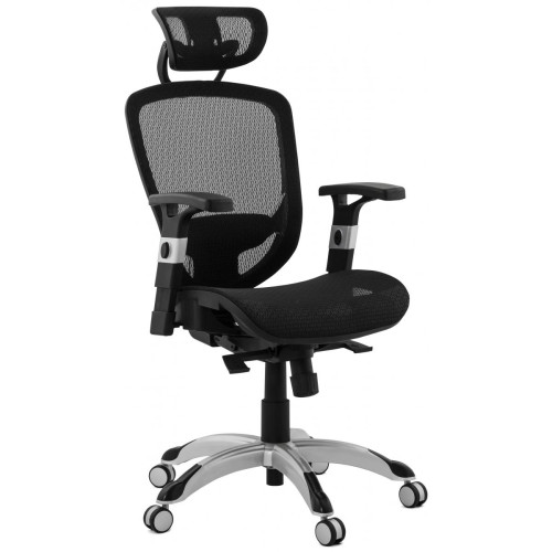 Chaise de bureau tissu noir design KYLE - Chaise de bureau noir
