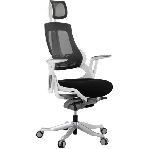 Chaise de bureau ergonomique tissu noir SALOO - Chaise de bureau noir