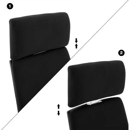 Chaise de bureau ergonomique tissu noir SILKO