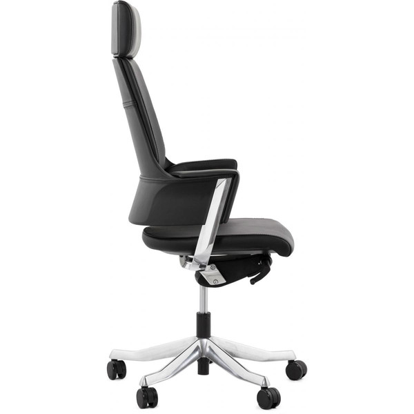 Chaise de bureau ergonomique cuir noir IVY