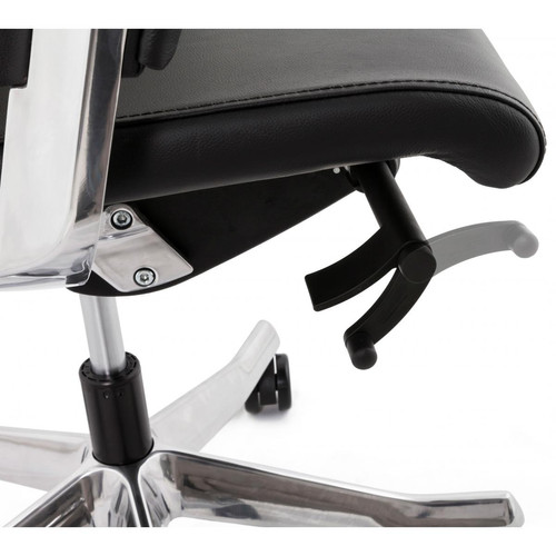Chaise de bureau ergonomique cuir noir IVY