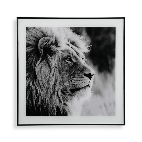 Tableau Noir et Blanc LION - Tableaux design