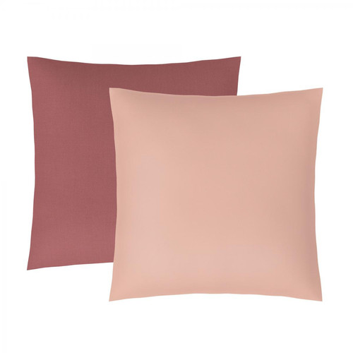 Taie d'oreiller coton  bicolore TERTIO® - Vieux rose / Rose blush 3S. x Tertio (Nos Unis)  - Housse de couette rose