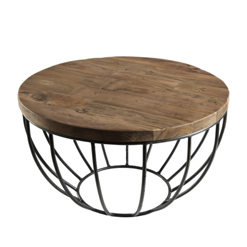 Table basse bois et métal 60 x 60 cm - SIANA Macabane  - Salon meuble deco
