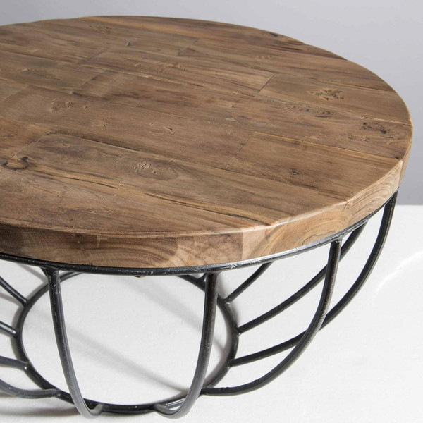 Table basse bois et métal 60 x 60 cm - SIANA