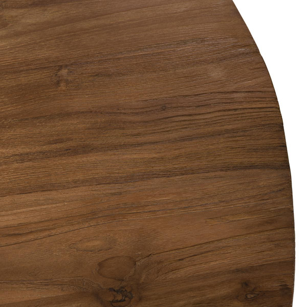 Table basse ronde bois de  Teck recyclé pieds métal - SIANA