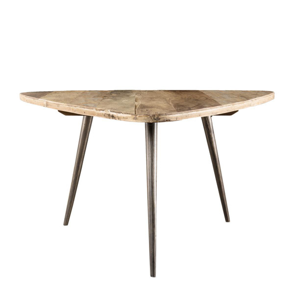 Table basse ovoide 75 cm bois de Teck recyclé et métal - SIANA