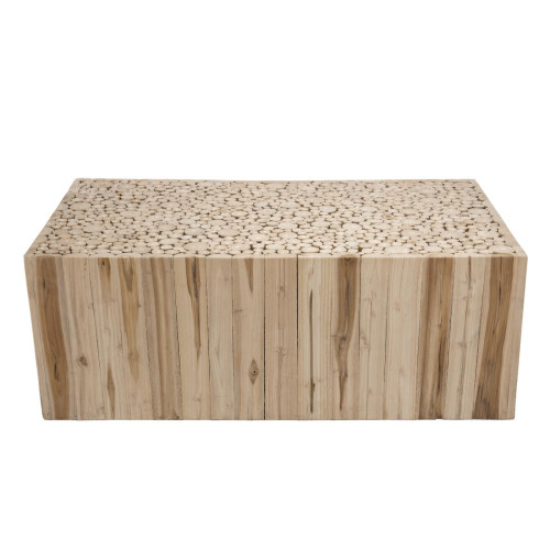 Table basse rectangulaire bois nature en Teck - CAMIL Macabane  - Salon meuble deco macabane