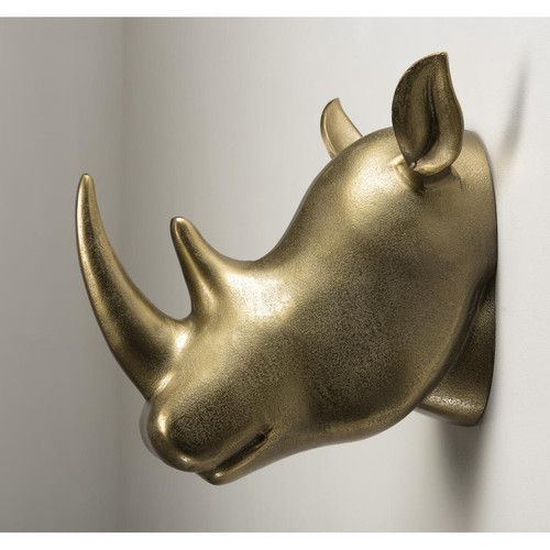Statue rhinoceros aluminium doré - JANICE