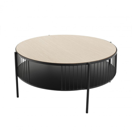 Table basse ronde double plateau 80 cm métal - TALYA - Table basse