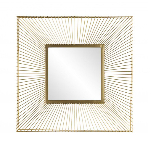 Miroir carré métal doré - TALYA - Macabane deco luminaire