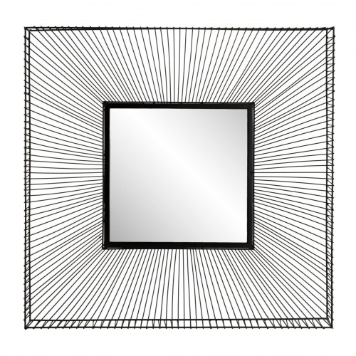Miroir carré métal noir - TALYA