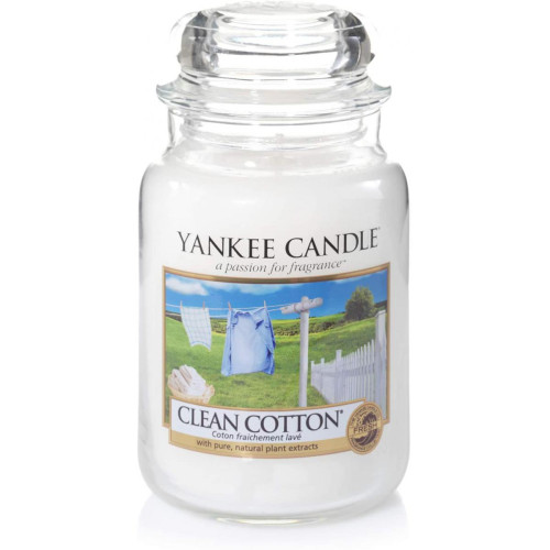 Bougie Grand Modèle Clean Cotton/ Coton Fraichement Lavé - Yankee candle bougie deco