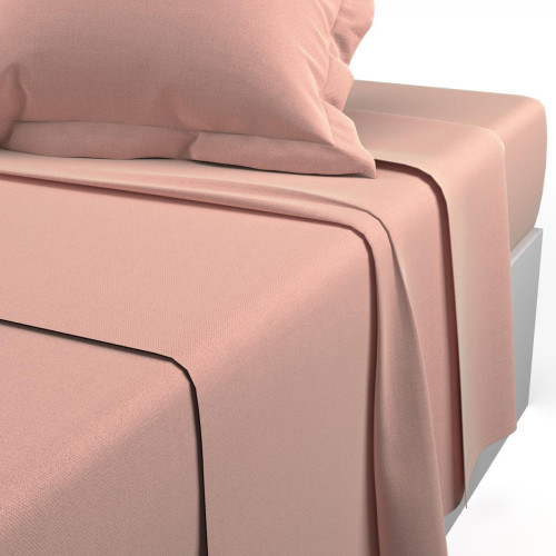 Drap plat coton TERTIO® - Rose Blush - 3S. x Tertio (Nos Unis) - Promos chambre lit