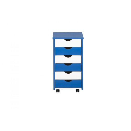 Caisson Bleu 6 tiroirs BEPPO - Rangement meuble