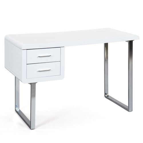 Bureau 2 tiroirs blanc CLAUDE 3S. x Home  - Bureau marron design
