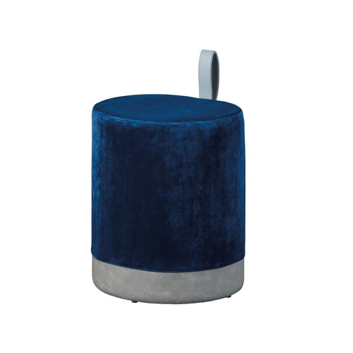 Tabouret en Velours OSANE bleu 3S. x Home  - Pouf design pouf geant