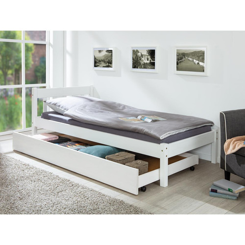 Tiroir de lit blanc Umea weiss 200 - 3S. x Home - Edition contemporain