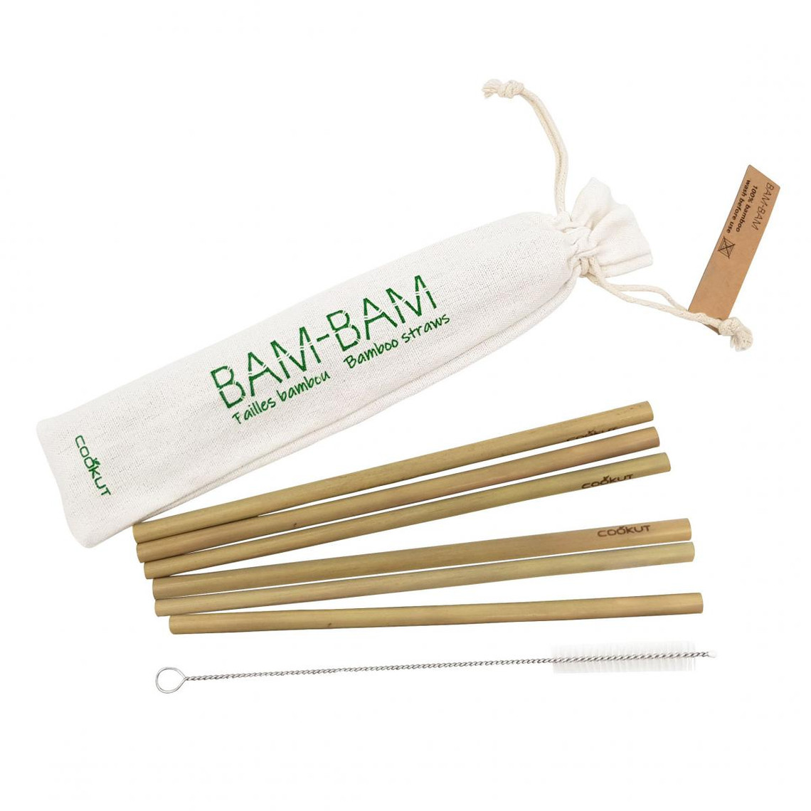 Sachets de 6 Pailles en Bambou BAMBI