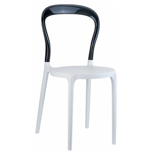Chaise design noire et blanche ELEGANT - Chaises Blanche