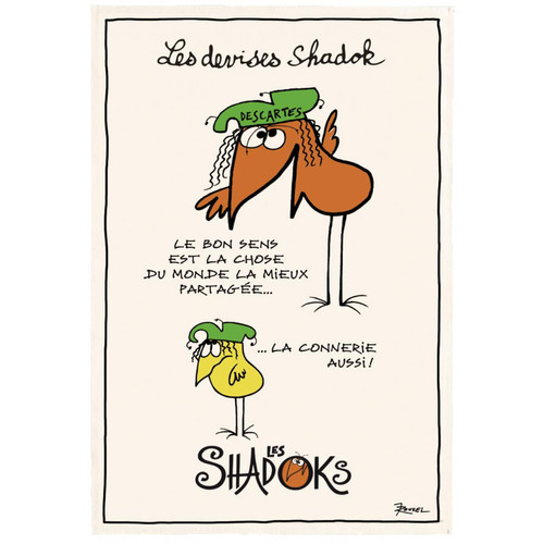 Torchon Shadoks Le bon sens Ecru 48 x 72 - Torchon