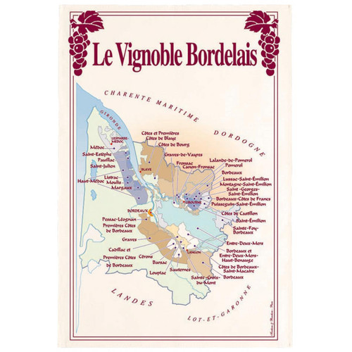 Torchon Vignoble Bordeaux - Cuisine Meubles & Déco