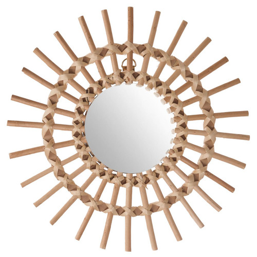Miroir Rotin SOLEIL - Miroir rond ovale design