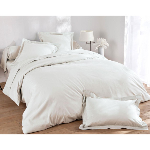 Taie d'oreiller ou traversin en lin uni Blanc Craie - becquet - Promos deco design 20 a 30