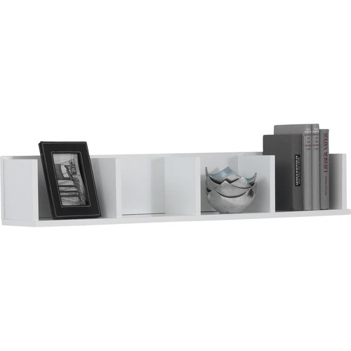 Étagère murale horizontale 4 compartiments blanc KUBE - Edition Contemporain Salon