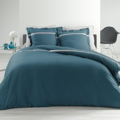Parure Satinea Bleu & Gris Douceur d'Intérieur  - Parure de lit bleu