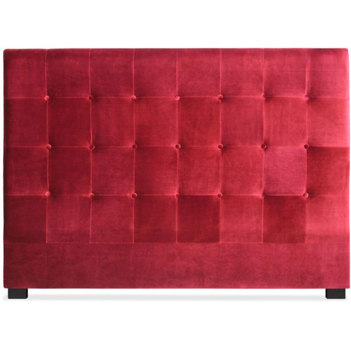 Tête de lit capitonnée 160 cm Velours Rouge PACA - Lit design et ensemble literie