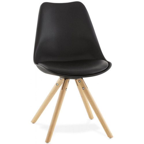 Chaise noire design pieds en polypropylène TURIN - Chaises Noir