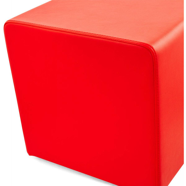 Pouf cubique multi-fonction rouge CUBI 43 x 43 cm