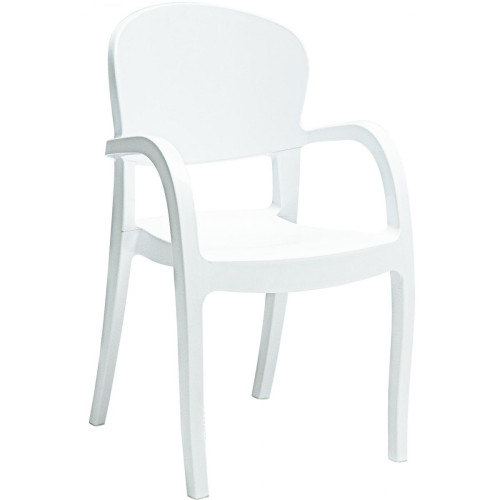 Chaise Design Blanche Avec Accoudoirs  GLAM - Chaises Blanche