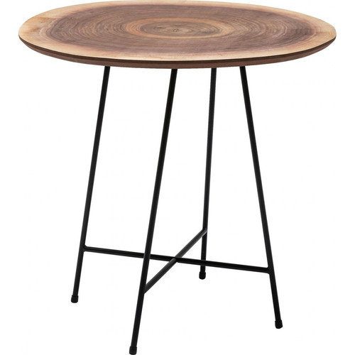 Table D'Appoint Bois et Métal D51cm RUSTICA - Table d appoint design