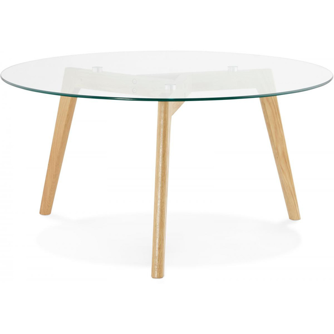 Table basse avec plateau en verre transparent 90x90x45 cm RONY