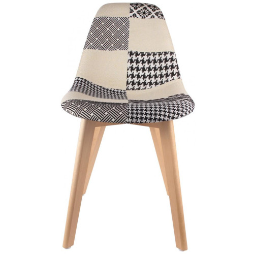 Chaise scandinave patchwork bicolore FJORD - Chaise tissu design