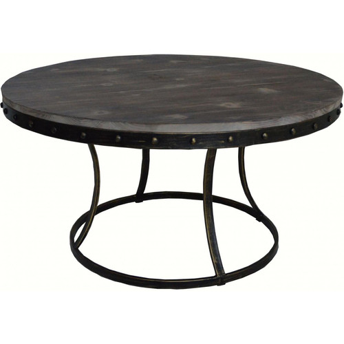 Table basse ronde en métal et bois FONDIA 3S. x Home  - Table basse bois design