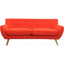 Canapé 3 places avec boutons multicolores ALGANIA Orange
