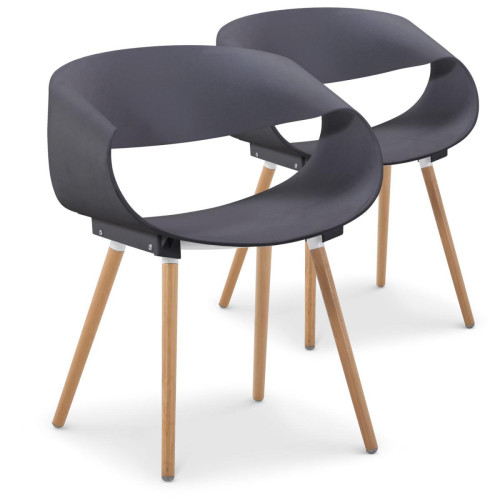 Lot de 2 chaises design grises EIK 3S. x Home  - Chaise resine design