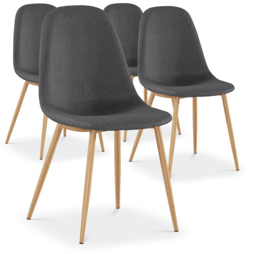 Lot de 4 chaises grises HAMAR 3S. x Home  - Chaise metal design