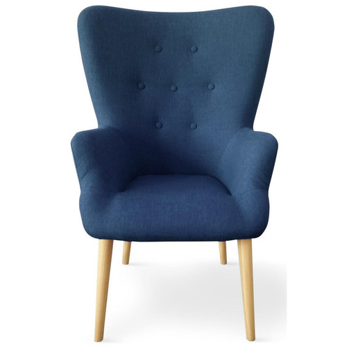 Fauteuil Scandinave bleu RIVKA - Pouf et fauteuil design