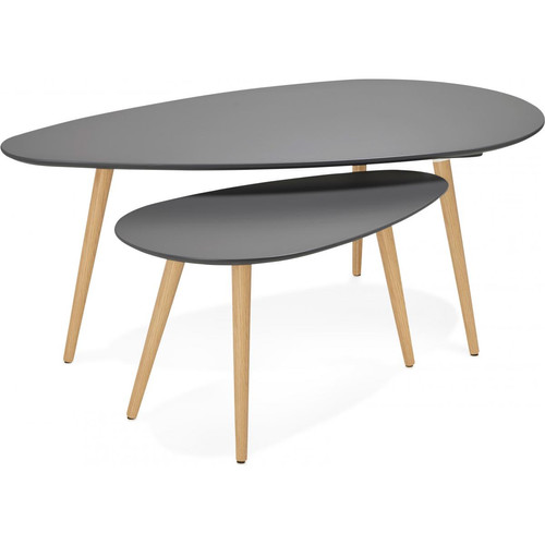 Ensemble de deux tables gigognes scandinaves grises STACY 3S. x Home  - Table basse