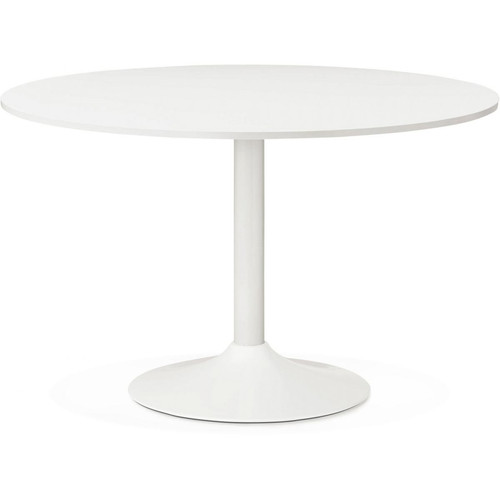 Table en bois ronde blanche ADDISON 3S. x Home  - Table a manger ronde