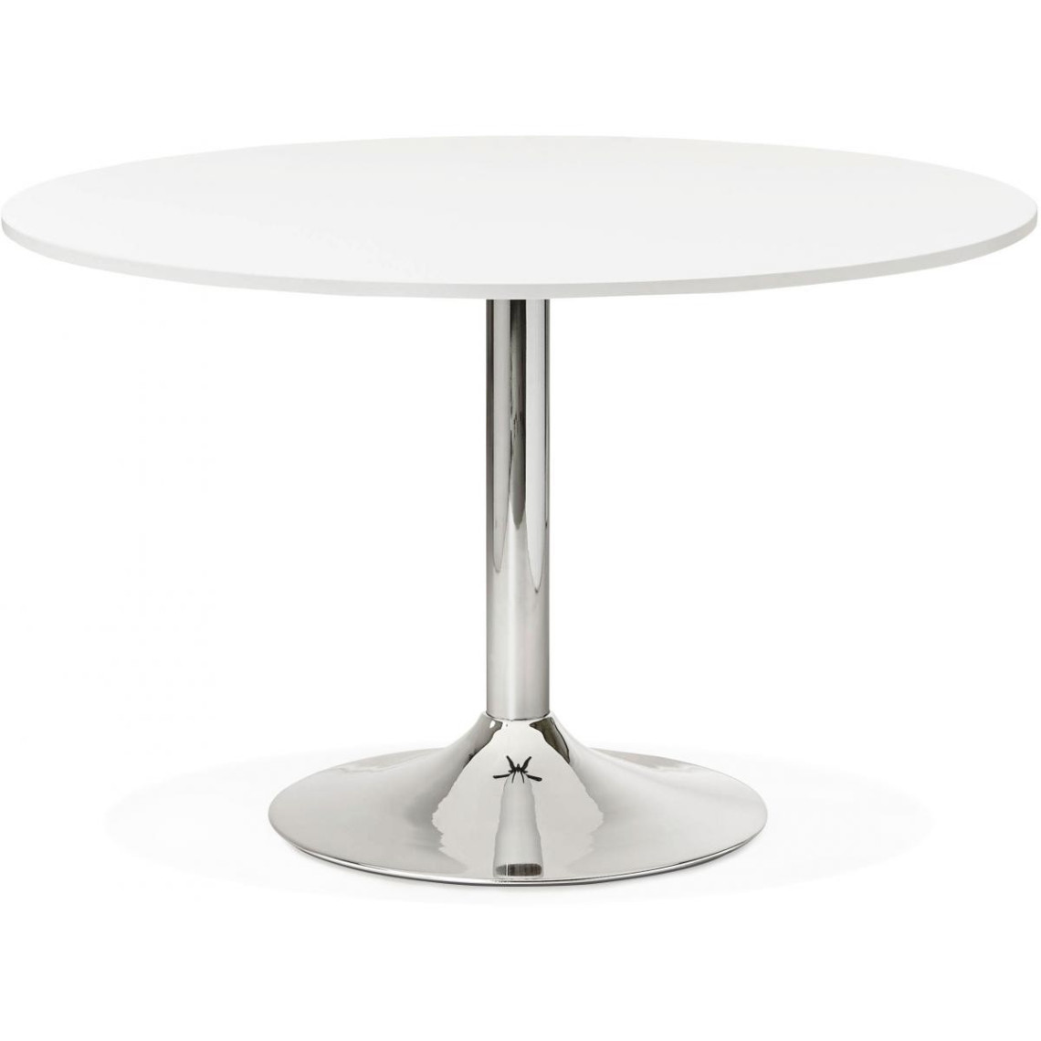 Table ronde avec plateau en bois blanc et pied en métal ADDISON